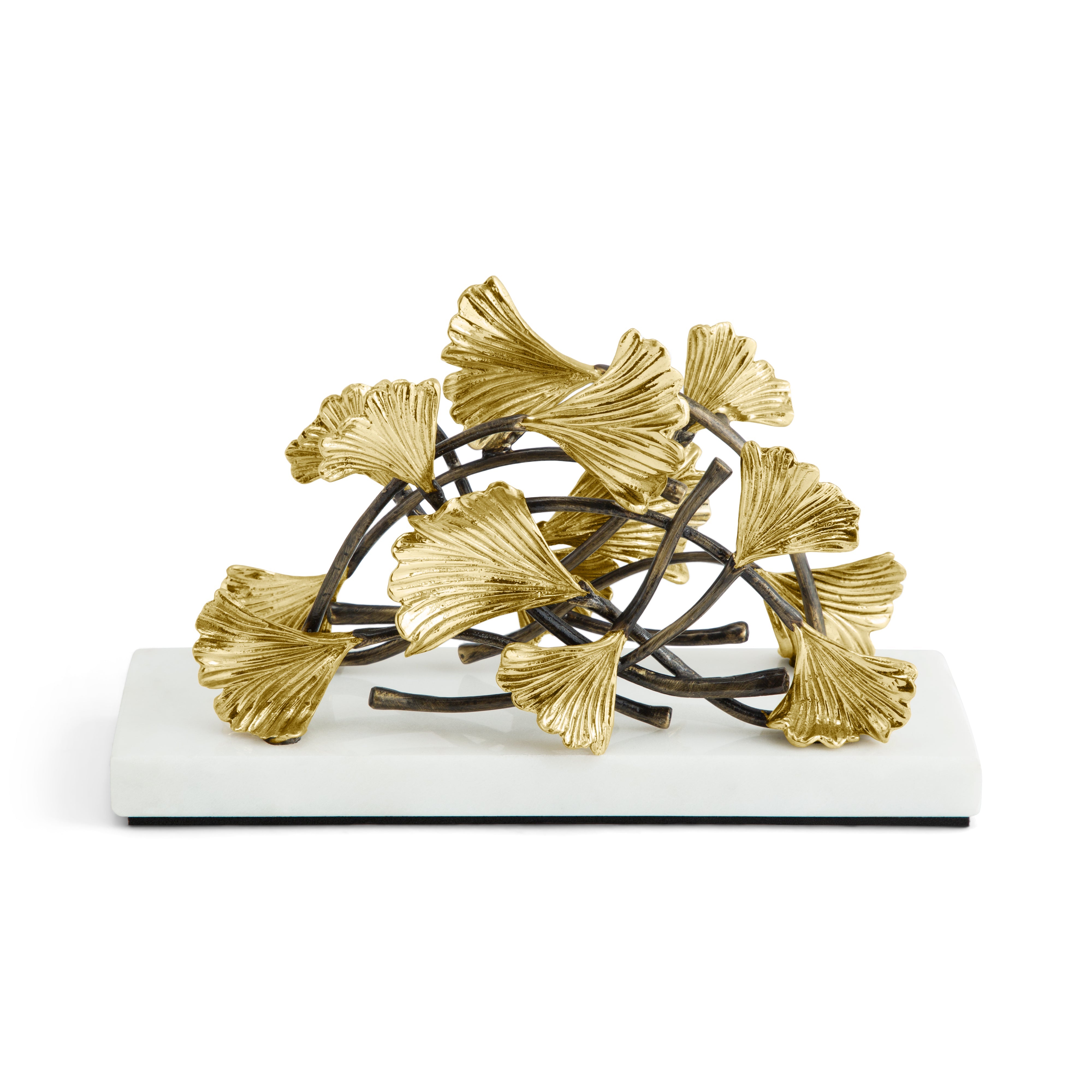 Golden Ginkgo Leaf Vertical Napkin Holder - Elegant Tableware for Dining, Kitchen Decor, and Holiday Parties