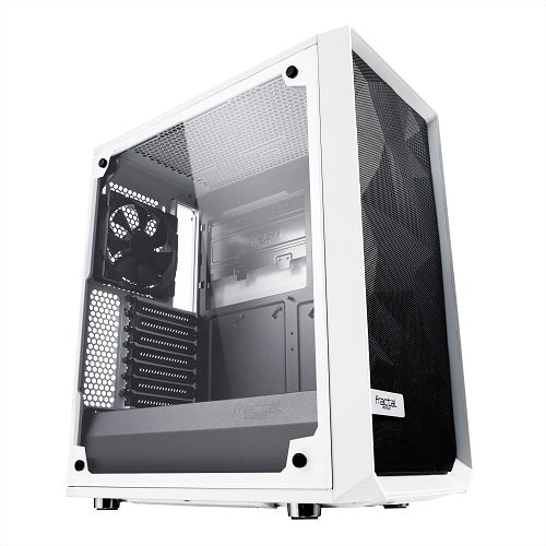 Meshify C White ATX Mid Tower PC Case - Clear Tempered Glass Window, High Airflow Design for Gaming & Workstation Builds - Perfect for RGB Showcases & High-Performance Cooling Systems