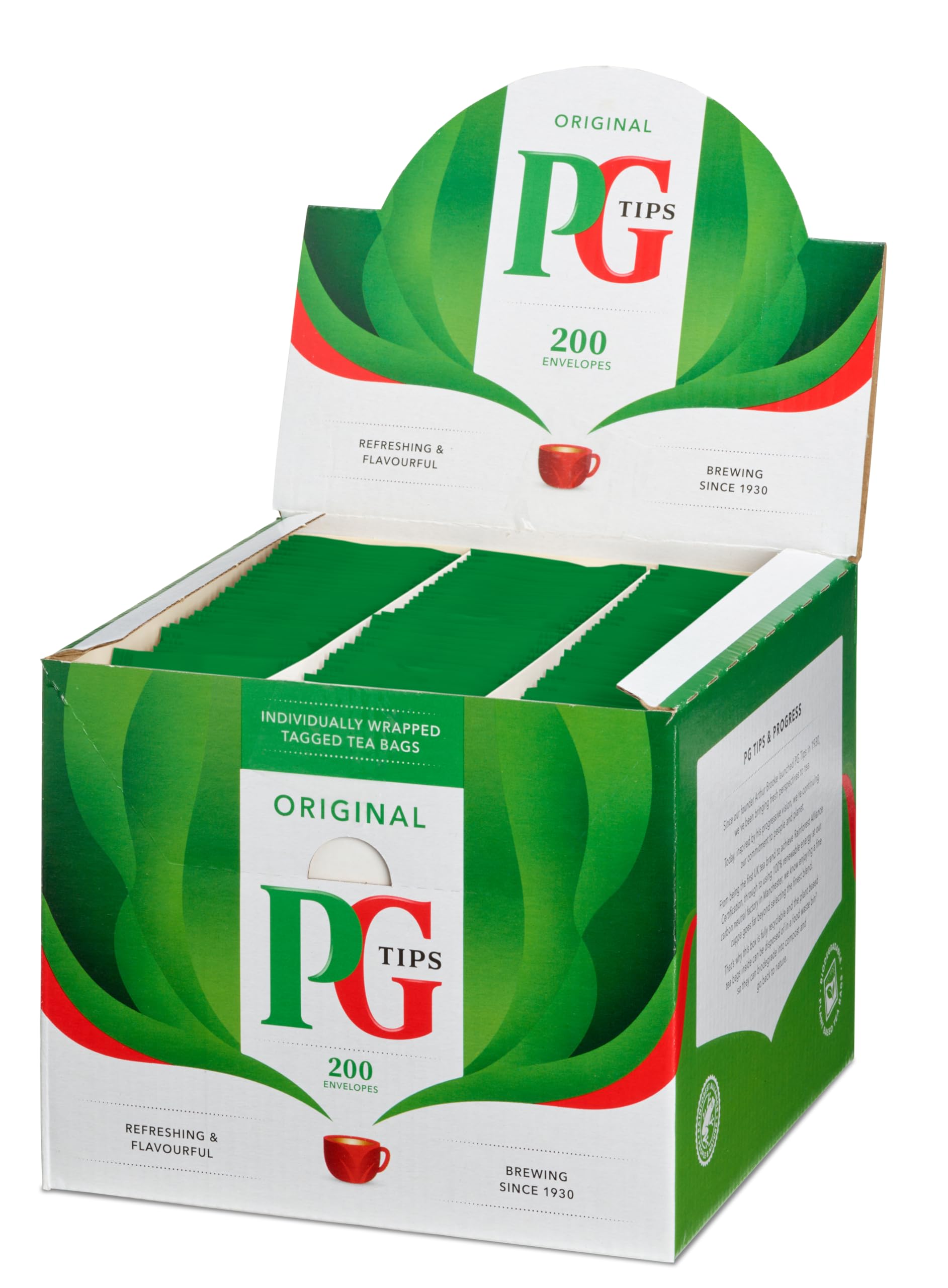 PG Tips Envelope Tea Bags Pack of 200 - Premium Black Tea for Daily Brewing, Office, or Relaxing at Home