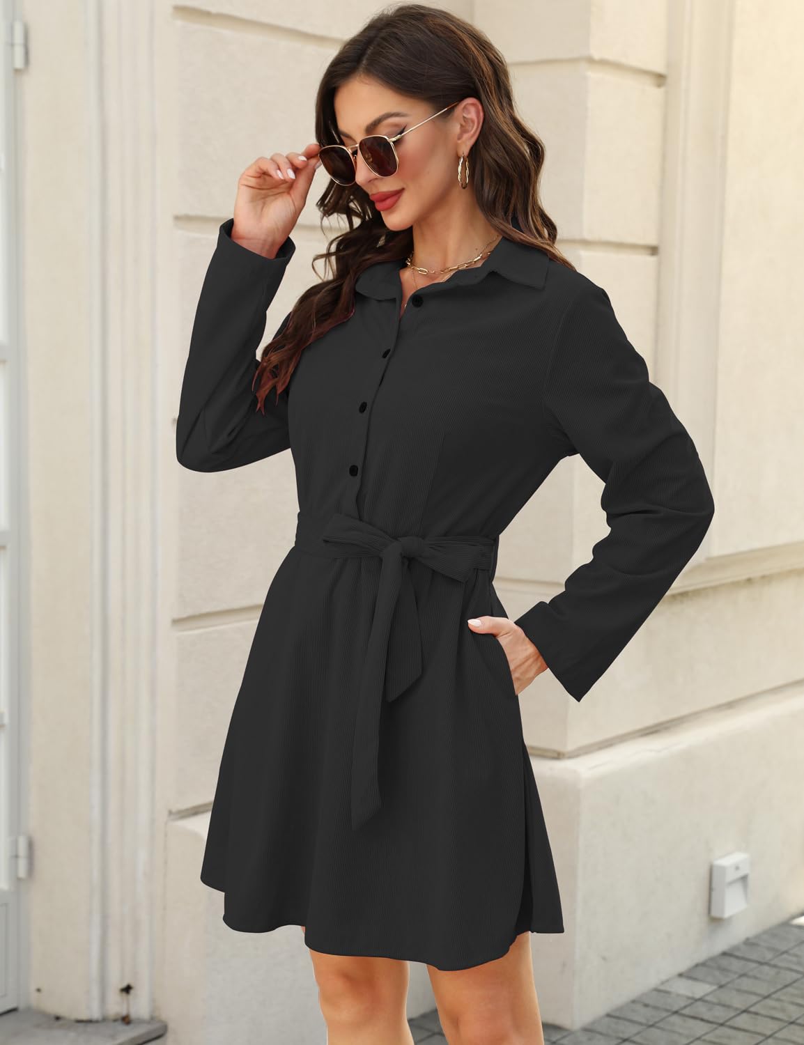 FANCYINN Women's Long Sleeve Plaid Tunic Top - Casual Flannel Shirt Dress for Fall & Winter | Office, Party & Everyday Wear