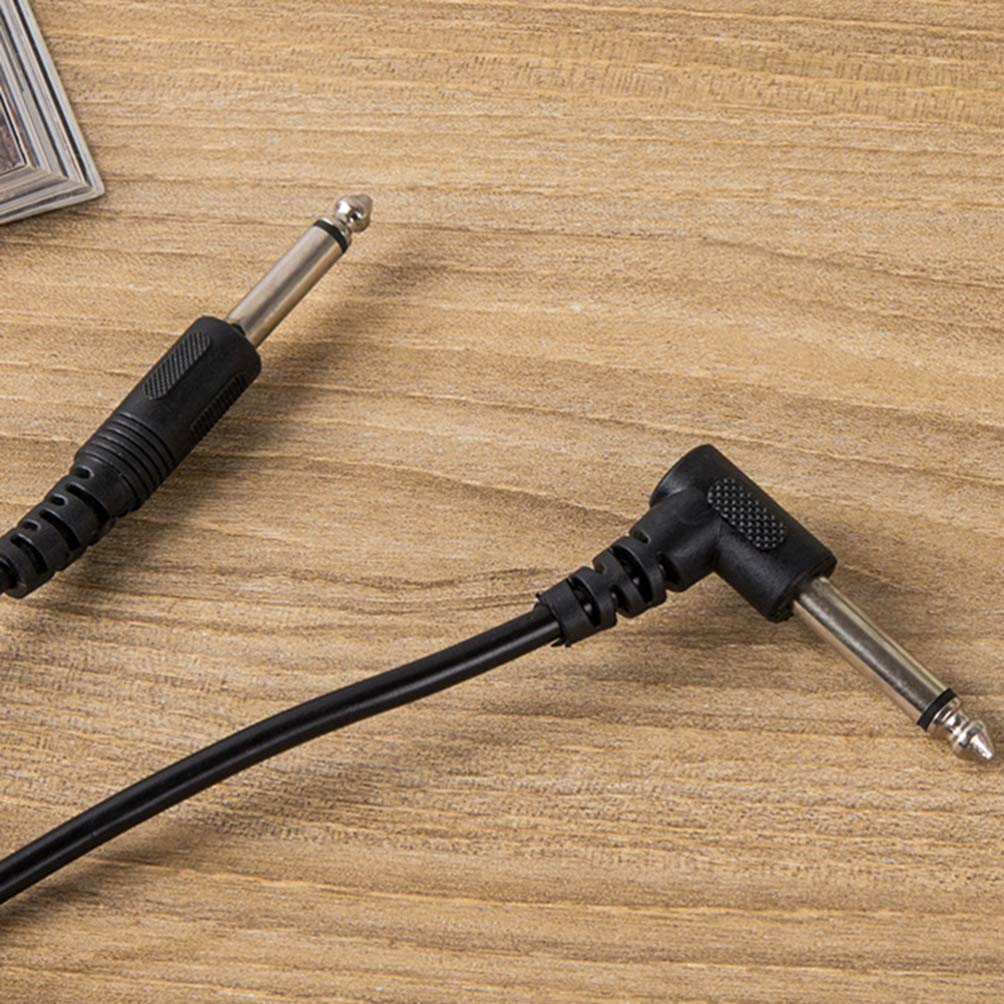 Exceart 10-Pack Right Angle to Straight 6.35mm Guitar Cable - Universal Electric Guitar & Bass Connector Cord for Amplifiers & Effects Pedals - Perfect for Live Performances & Studio Recording