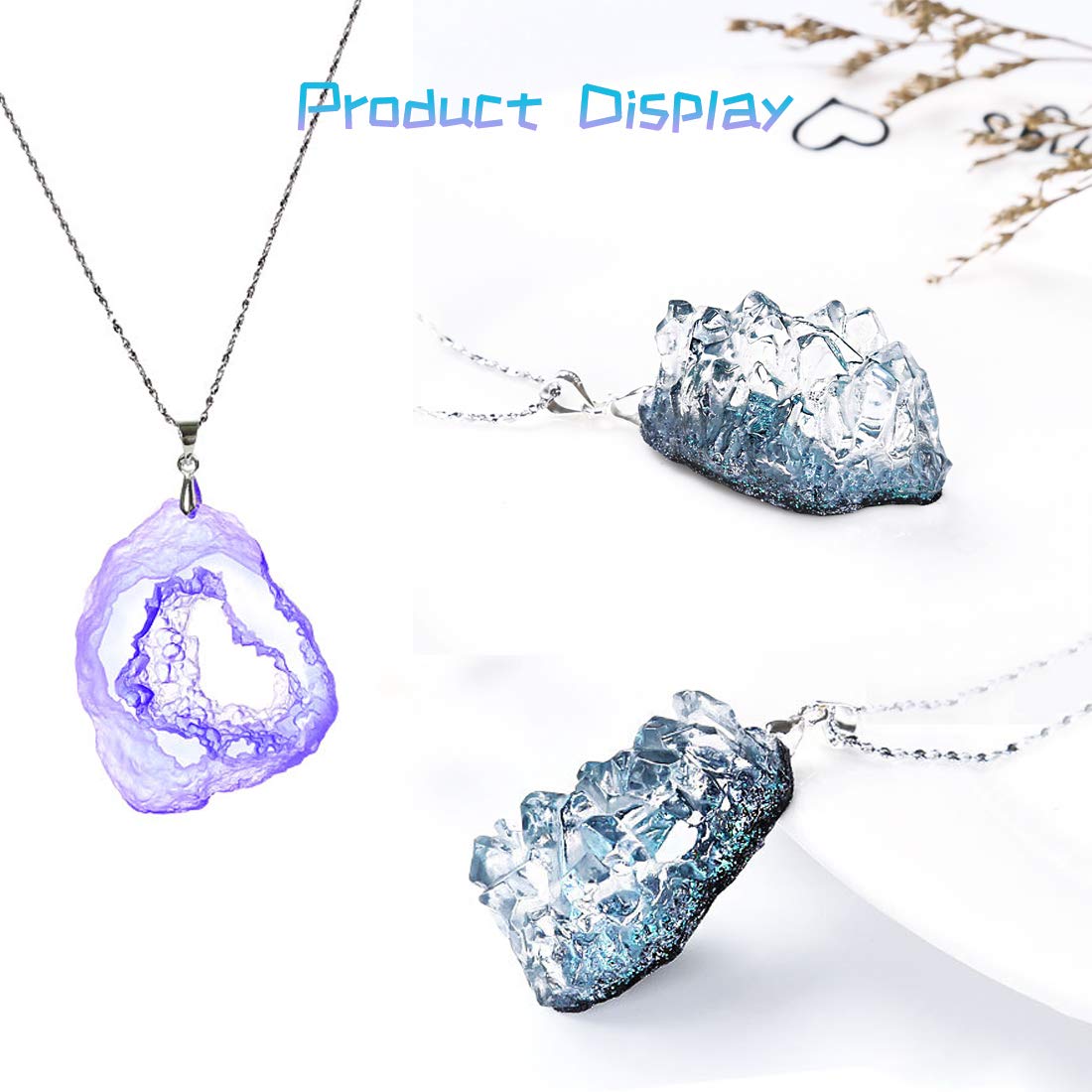 FineInno 4PCS Crystal Cluster Resin Molds - Small Quartz Silicone Molds for Epoxy Resin Casting, DIY Jewelry Making, Pendant Craft - Perfect for Home Decor, Gift Making & Geode Art Projects