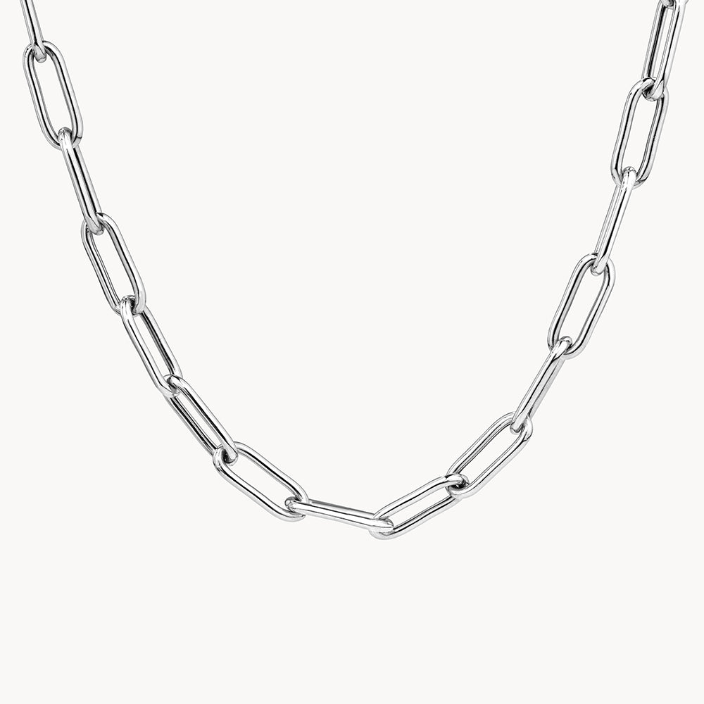 Stylish Silver Boyfriend Paperclip Chain Necklace - Perfect for Layering & Everyday Wear