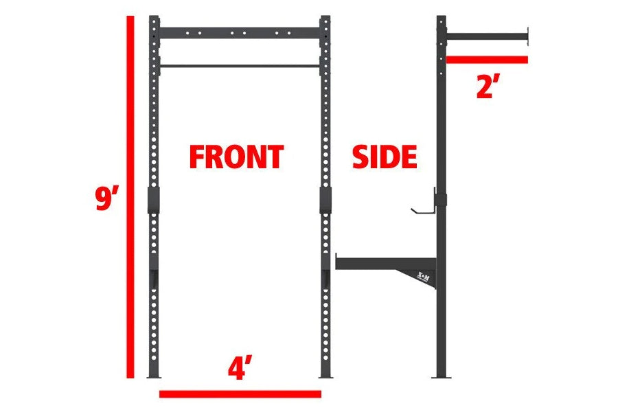 Warrior 4.2 Wall Mounted Squat Rack V3 - Heavy Duty Home Gym Equipment for Strength Training, Weight Lifting & CrossFit Workouts - Perfect for Garage, Basement & Small Space Home Gyms