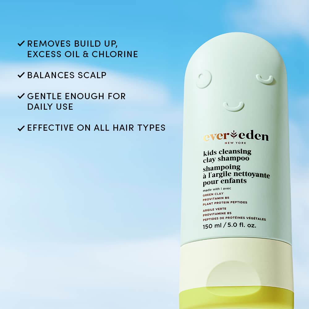 Evereden Ultimate Kids Haircare Set: Gentle Vegan Shampoo, Conditioner, 4-in-1 Detangler Spray & After Swim Shampoo with Detangling Brush | Safe for All Hair Types | Perfect for Daily Care, Swim Days & Tangle-Free Styling