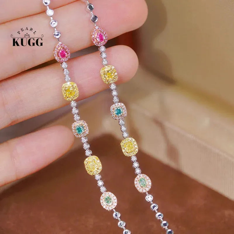 18K White Gold Diamond Bracelet for Women - 0.97 Carat Real Natural Color Diamonds, Luxury Shiny Wedding Jewelry | Perfect for Anniversaries, Engagements & Special Occasions