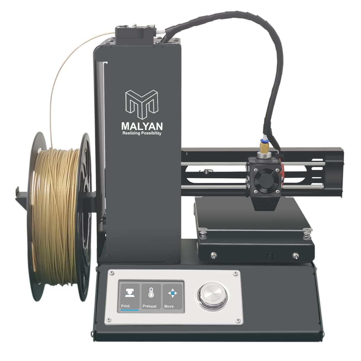 MALYAN M200 FDM Mini 3D Printer - Fully Assembled Desktop 3D Printer for Kids, Beginners & Hobbyists | Includes Free PLA Filament Sample & Preloaded MicroSD Card | 120x120x120mm Build Volume | Perfect for Home, School & DIY Projects