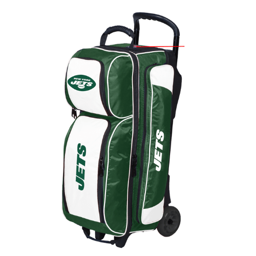 Official NFL New York Jets Triple Roller Bowling Bag - Durable Rolling Travel Case for Bowling Balls & Accessories - Perfect for League Play, Tournaments & Practice Sessions