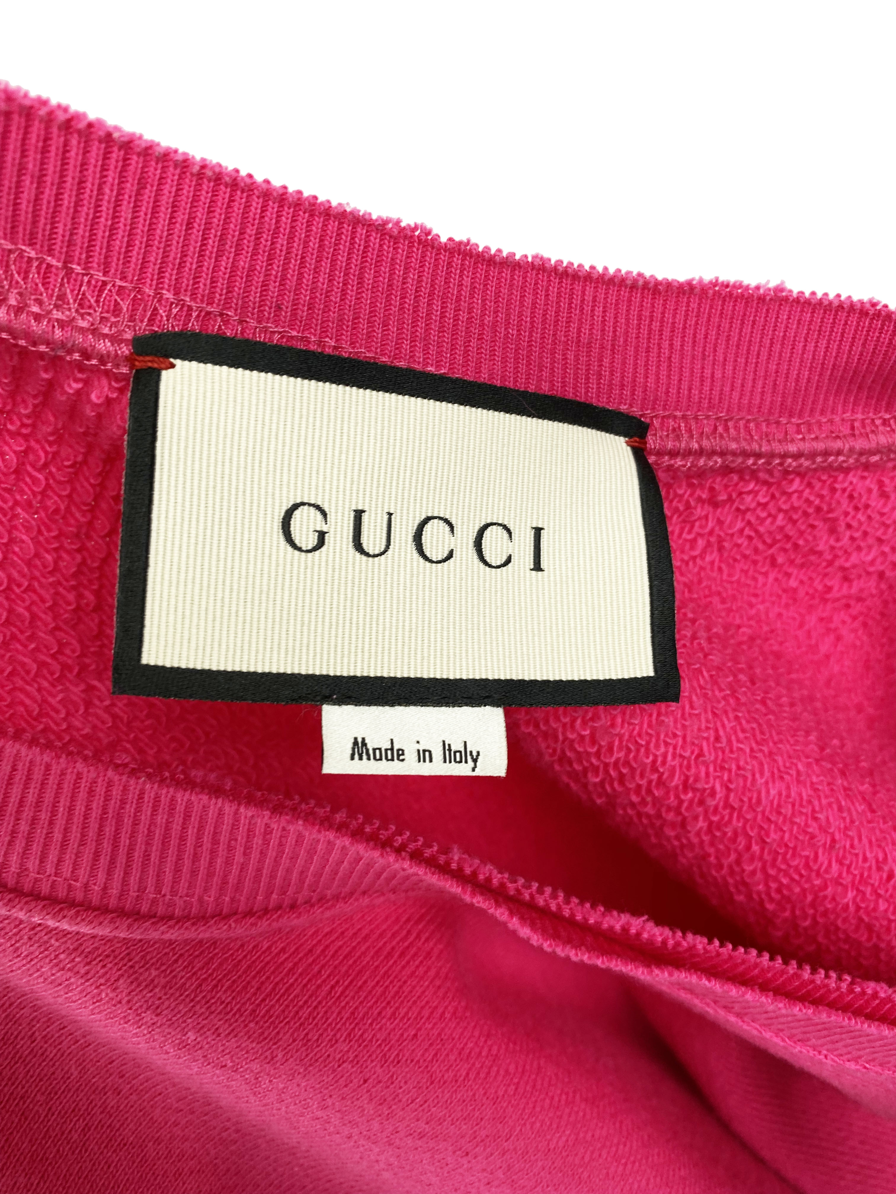 Gucci Women's Pink Cotton Pullover Sweatshirt with Bow Logo - Casual Chic Outfit for Fall & Winter Fashion