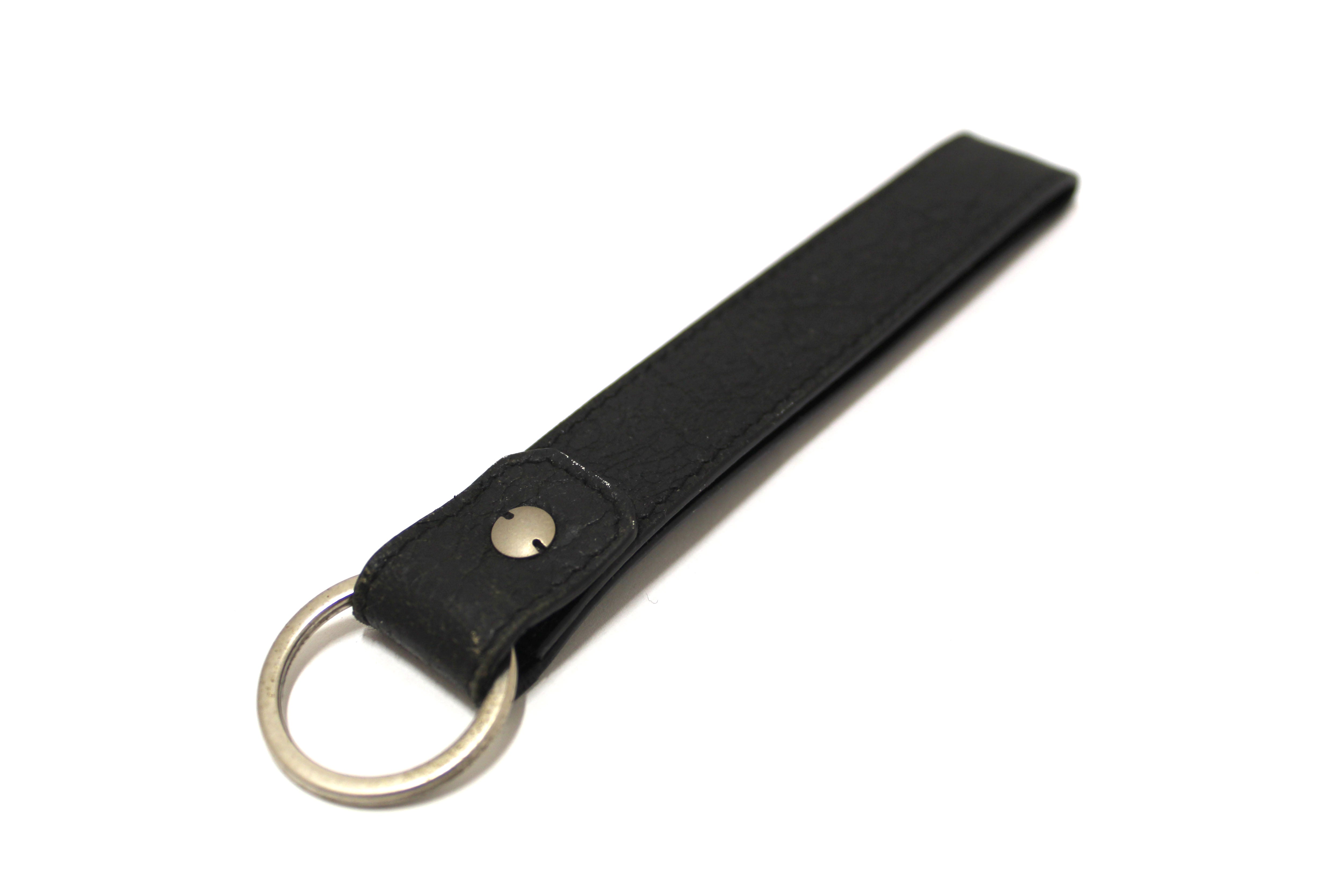 Balenciaga Black Leather Keychain Strap Holder - Premium Designer Key Ring for Keys, Wallets & Bags | Perfect for Everyday Use & Luxury Gift Giving