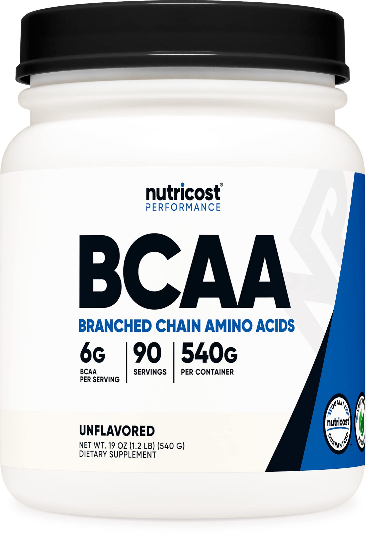 Nutricost BCAA Powder 2:1:1 Ratio - Unflavored Branched Chain Amino Acid Supplement, 90 Servings - Supports Muscle Recovery & Workout Performance for Athletes & Fitness Enthusiasts