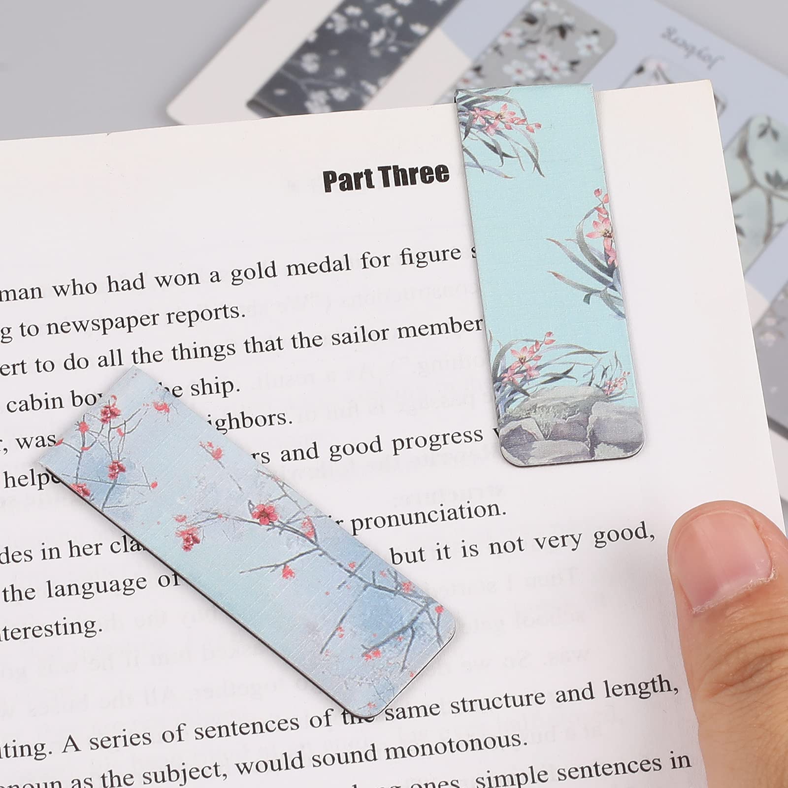 15 Pack Magnetic Bookmarks for Women & Students - Floral Style Page Markers for Books, Notebooks & Reading Accessories - Perfect Gift for Teachers, Book Lovers & Office Use
