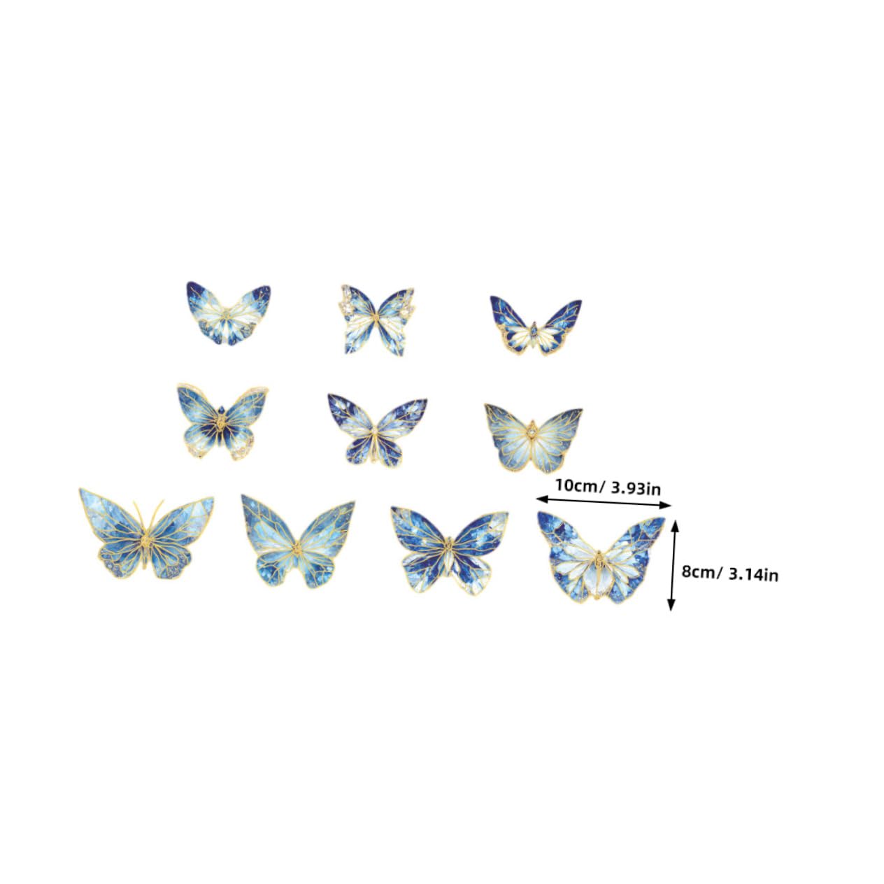 NUOBESTY 12 Sets Butterfly Nail Stickers for DIY Scrapbooking, Decorative Decals, Photo Albums - Waterproof & Reusable - Perfect for Nail Art, Journaling, Card Making & Gift Wrapping