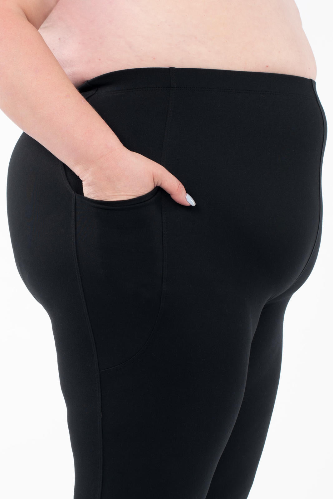 Signature Waist Pocket Crops - Women's High Waist Yoga Pants with Side Pockets for Running, Workout & Lounge