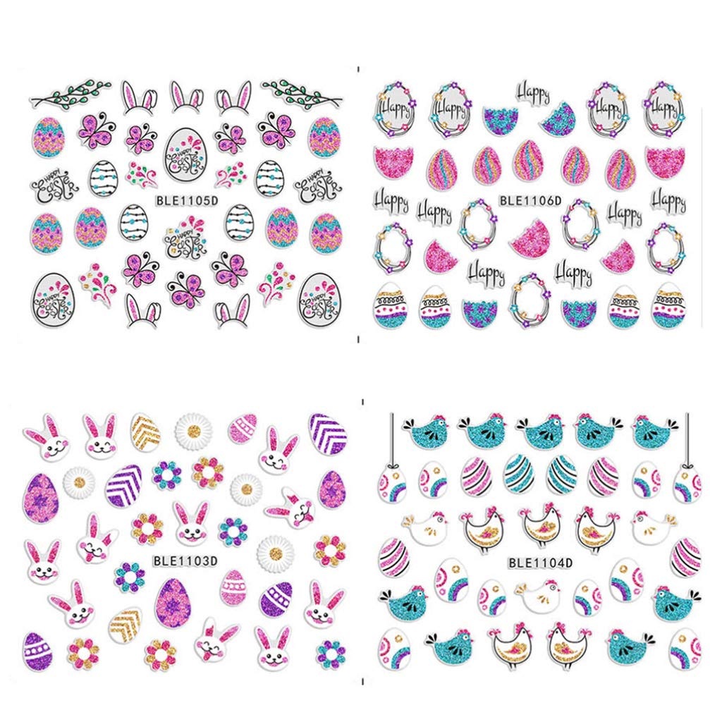 Beaupretty 10pcs 3D Flower Nail Stickers for Kids - Easter Party Nail Art, Scrapbook Embellishments, DIY Manicure Decor - Perfect for Easter Bunny Theme, Girls' Nail Art, and Kids' Party Favors
