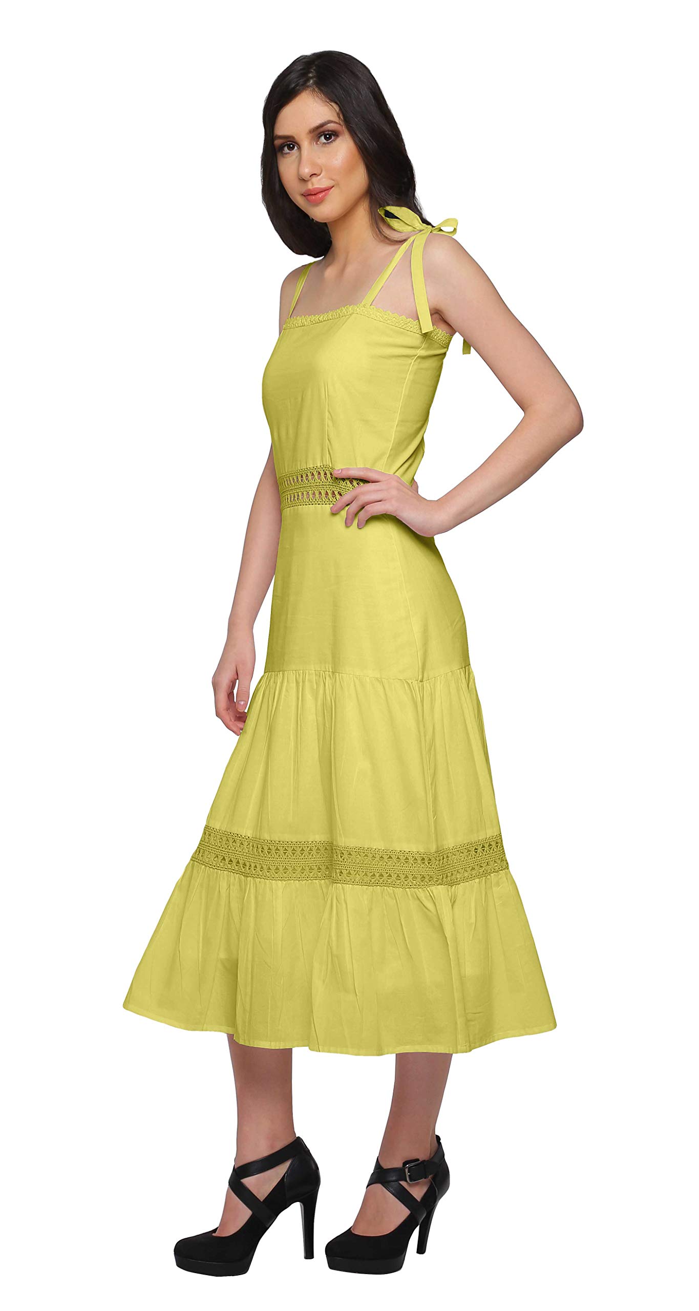 Stylish Moomaya Women's Plus Size Sleeveless Shoulder Strap Casual Dresses - Perfect for Summer Outings, Beach Vacations & Date Nights