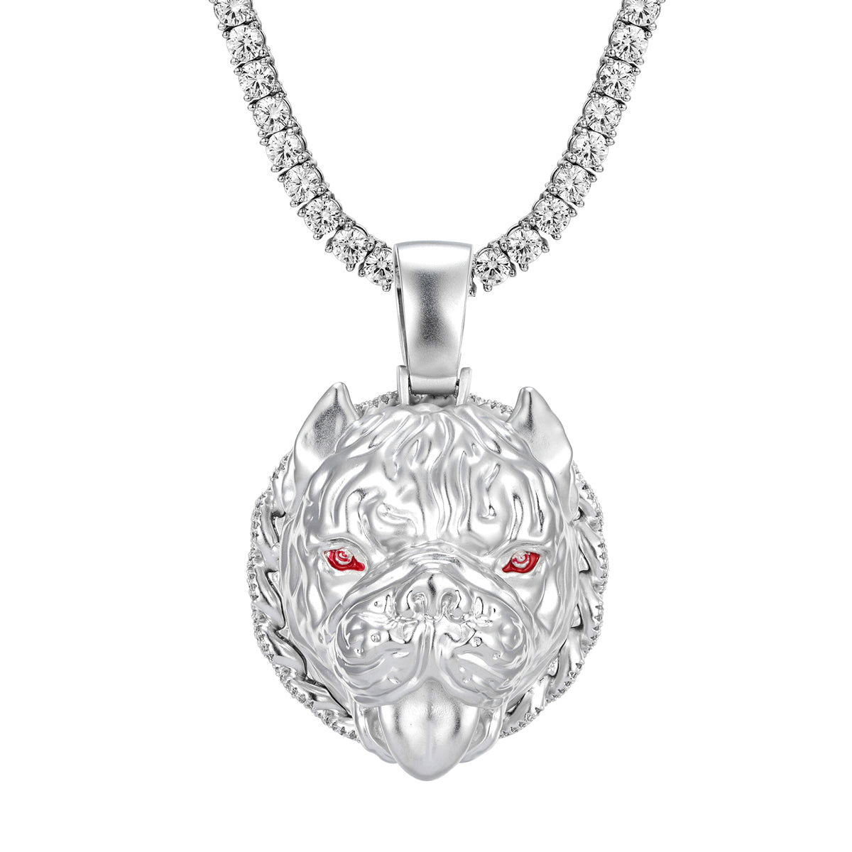 Custom 3D Solid Back Icy French Bulldog Cuban Link Pendant Necklace - Perfect for Hip Hop Jewelry, Dog Lover Gifts & Streetwear Fashion Accessories