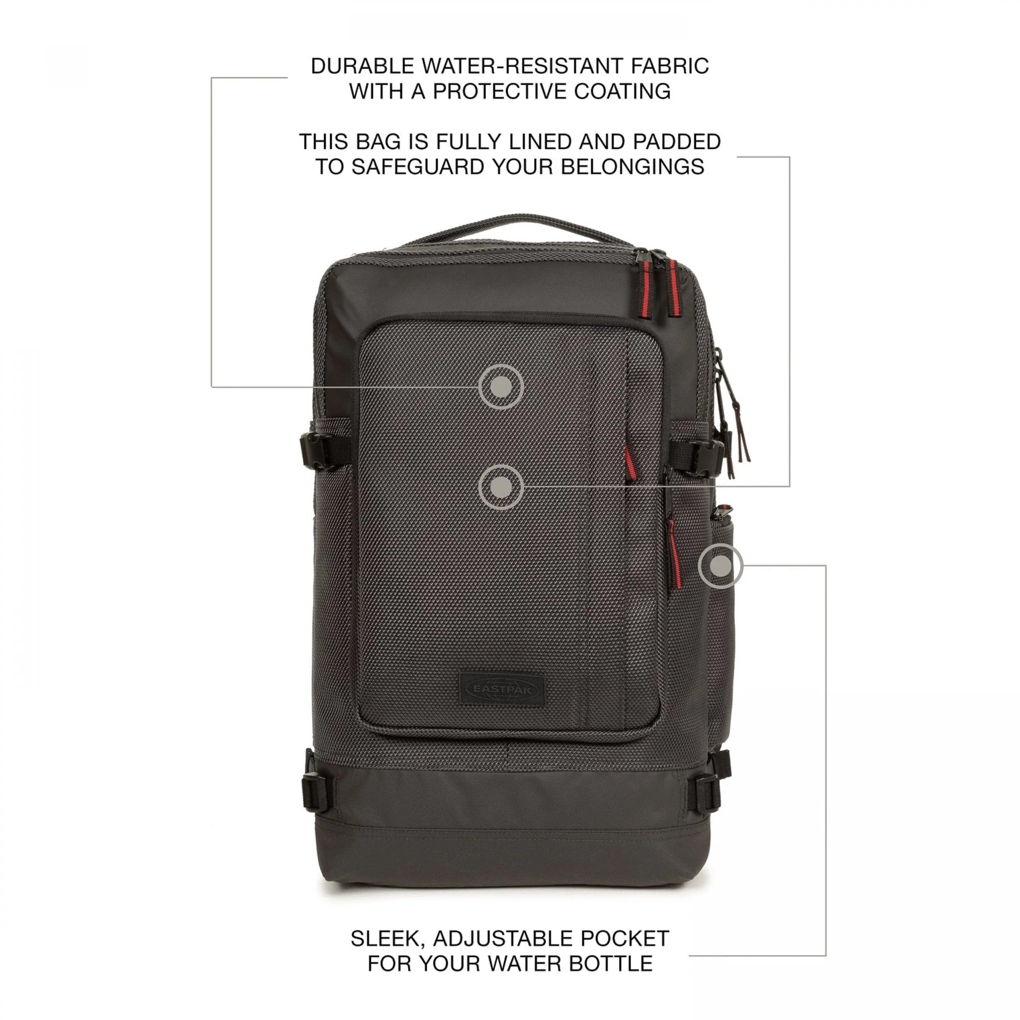 Eastpak Tecum L CNNCT Backpack - Lightweight Durable School & Travel Backpack for Men & Women, Water-Resistant Grey College Backpack - Perfect for Commuting, Work & Outdoor Adventures