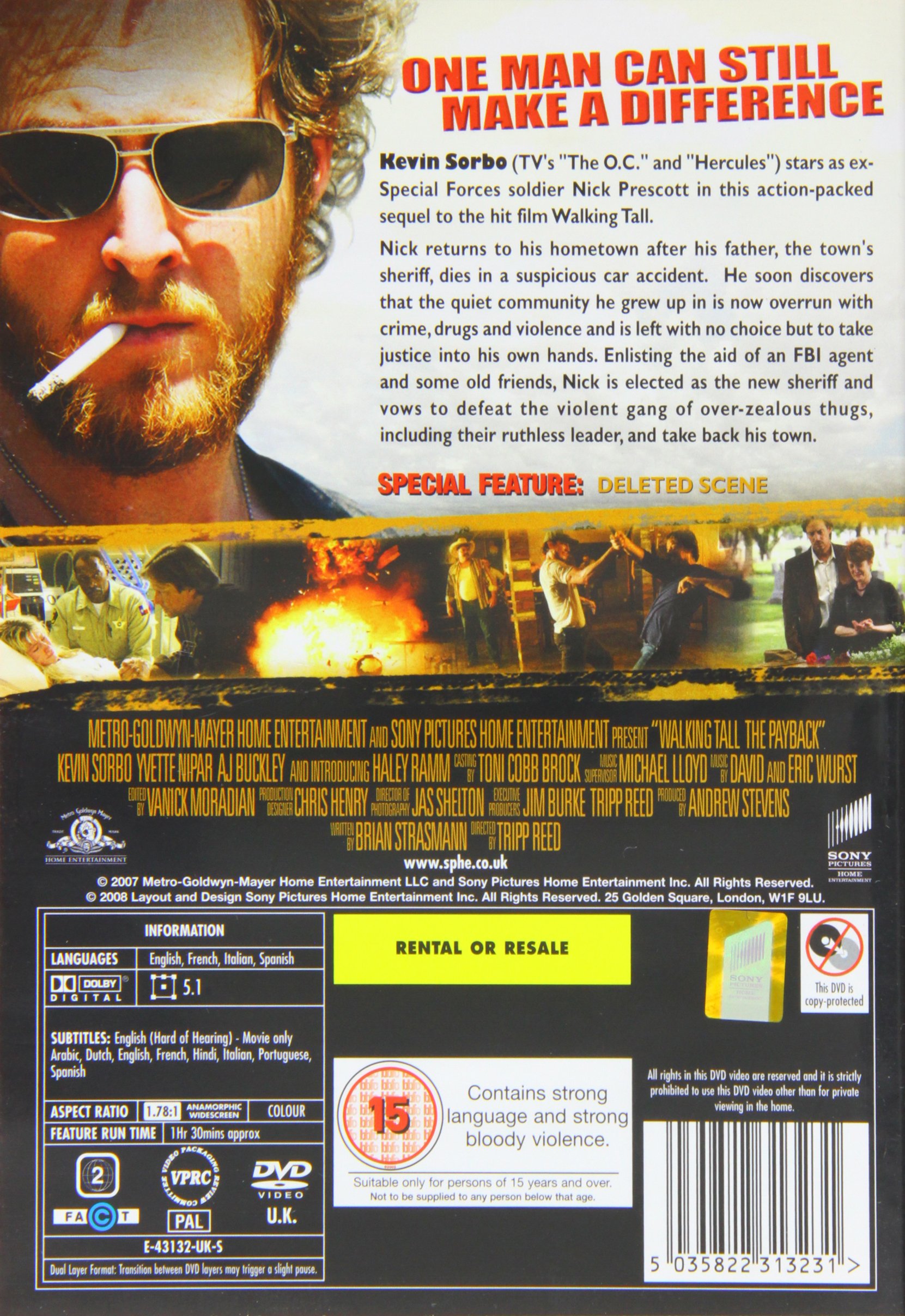 Walking Tall: The Payback (2007) DVD - Action Thriller Movie Starring Kevin Sorbo | Perfect for Movie Nights & Action Film Collections