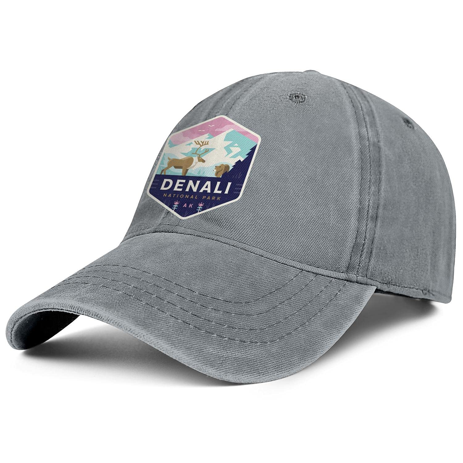 Denali National Park Washed Denim Trucker Hat - Adjustable Unisex Baseball Cap for Men & Women - Perfect for Hiking, Camping & Outdoor Adventures