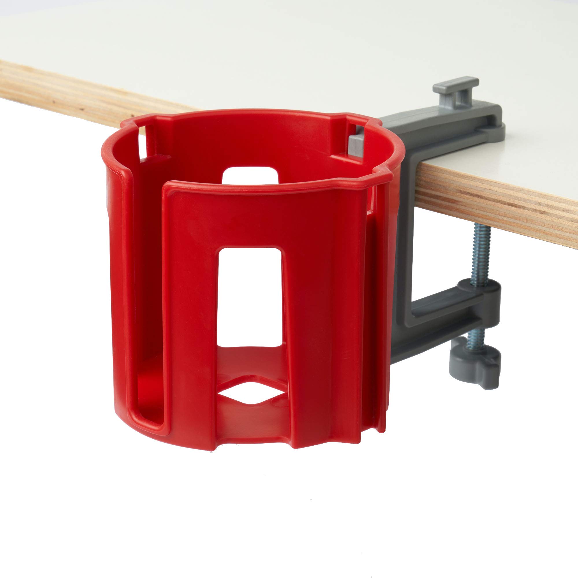 Best Anti-Spill Cup Holder for Desk & Table - Red & Gray - Perfect for Office, Home, Car & Travel Use
