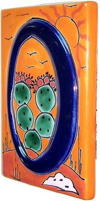 Desert Talavera Ceramic House Number 0 - Handcrafted Mexican Tile Address Plaque for Front Door, Porch or Garden Decor