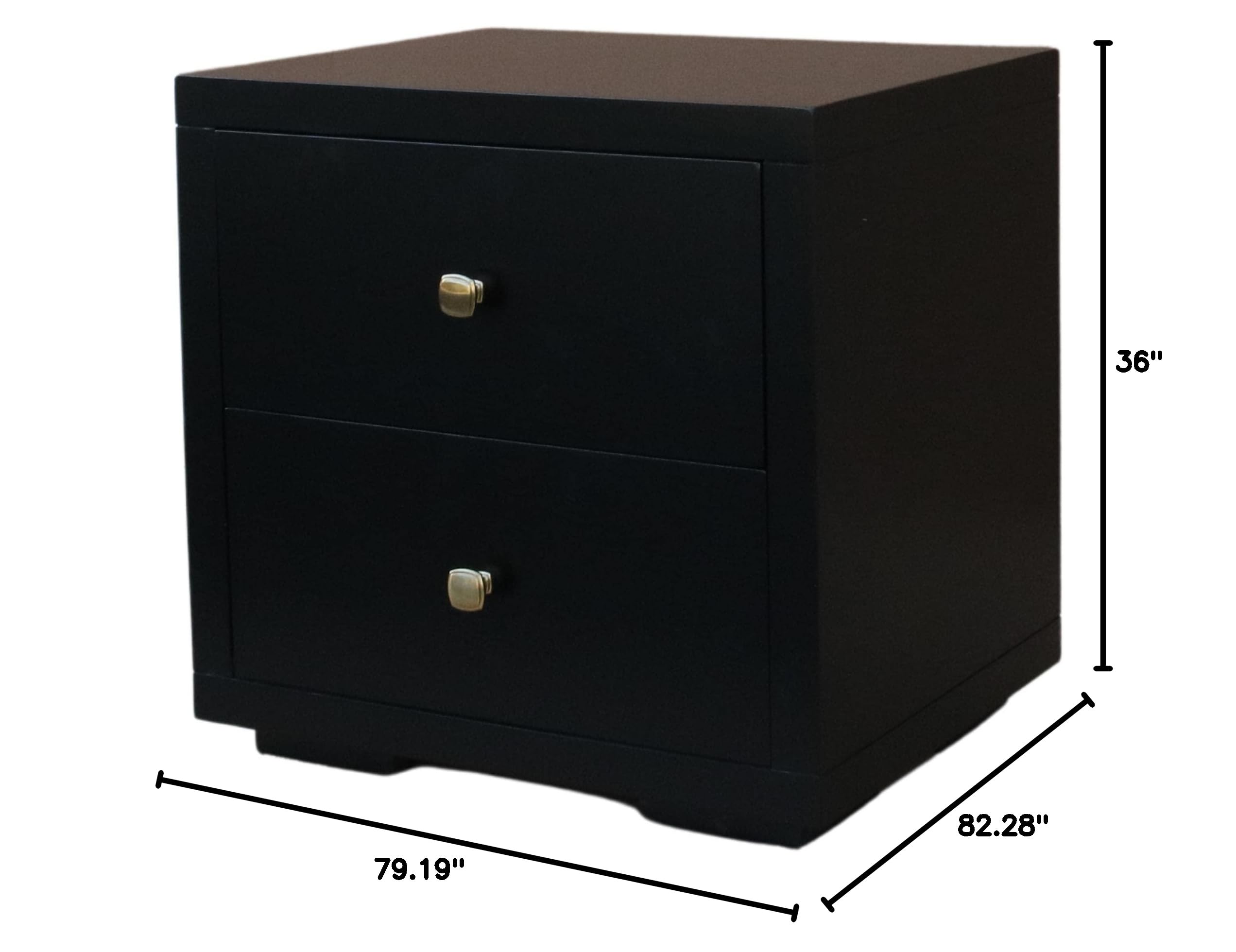 Camden Isle Trent King Size Wooden Platform Bed in Black with 2 Nightstands - Modern Bedroom Furniture for Master Bedroom & Guest Room