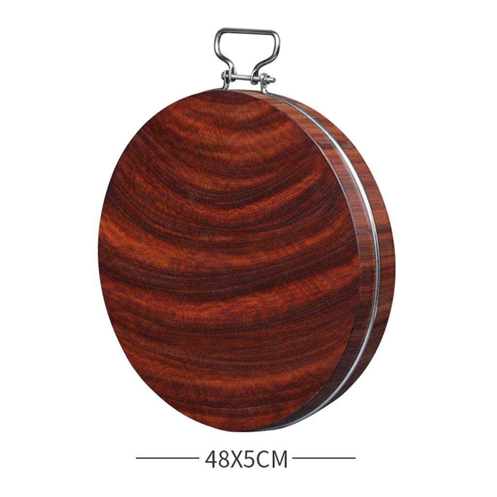 Premium Round Solid Wood Cutting Board - 5cm Thick Natural Wood Chopping Block with Hanging Hole for Chefs, Restaurants & Home Kitchens | Perfect for Meat, Vegetables & Baking Prep