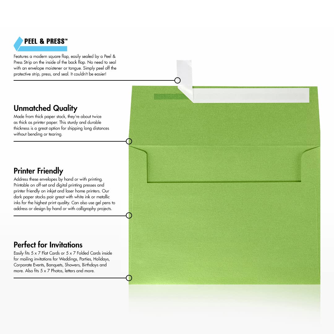 Premium LUXPaper A7 Invitation Envelopes - Peel & Press Seal, 5.25