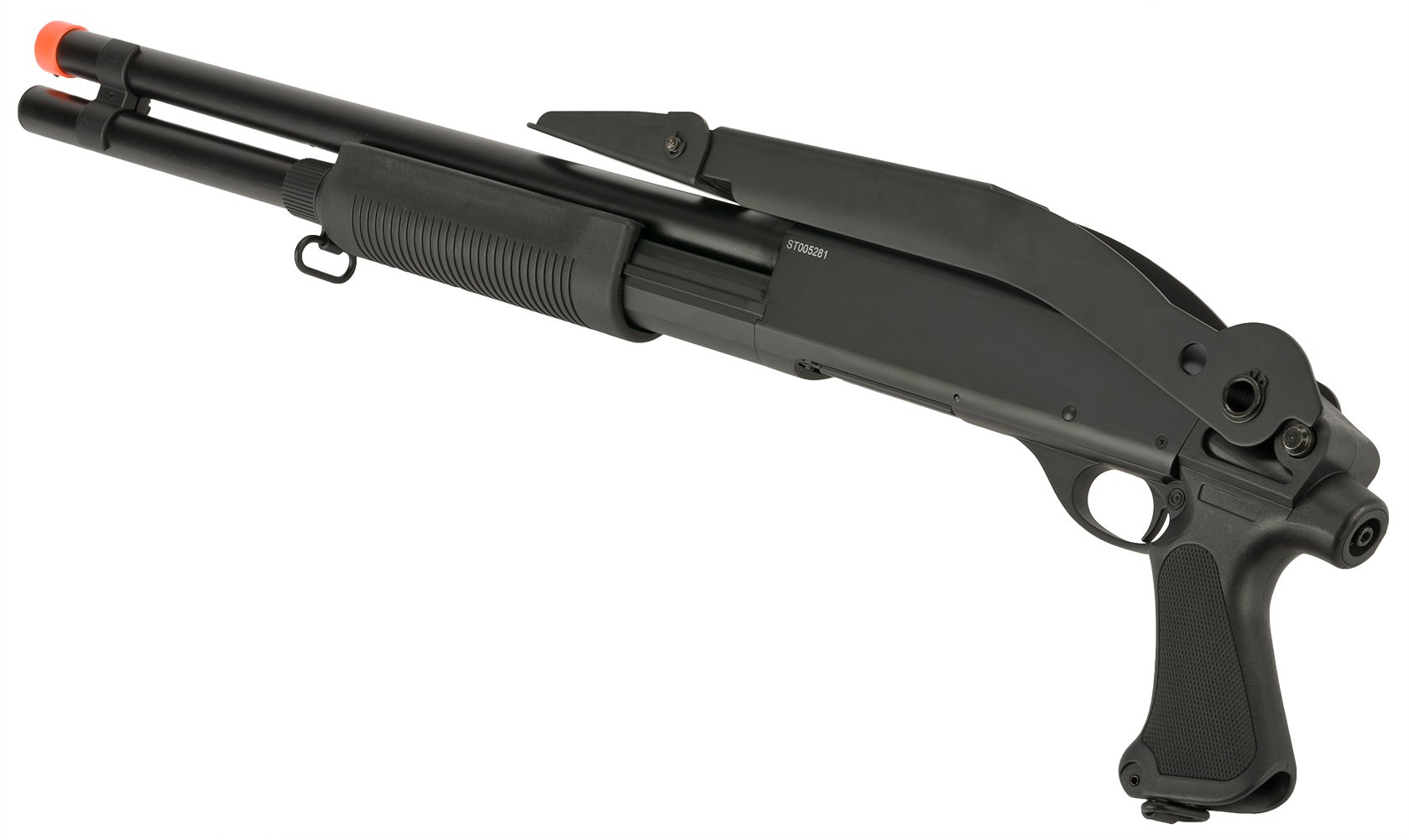 CYMA Standard Full Metal M870 3-Round Burst Multi-Shot Shell Loading Airsoft Shotgun with Folding Stock - Realistic Tactical Training & Outdoor Airsoft Games