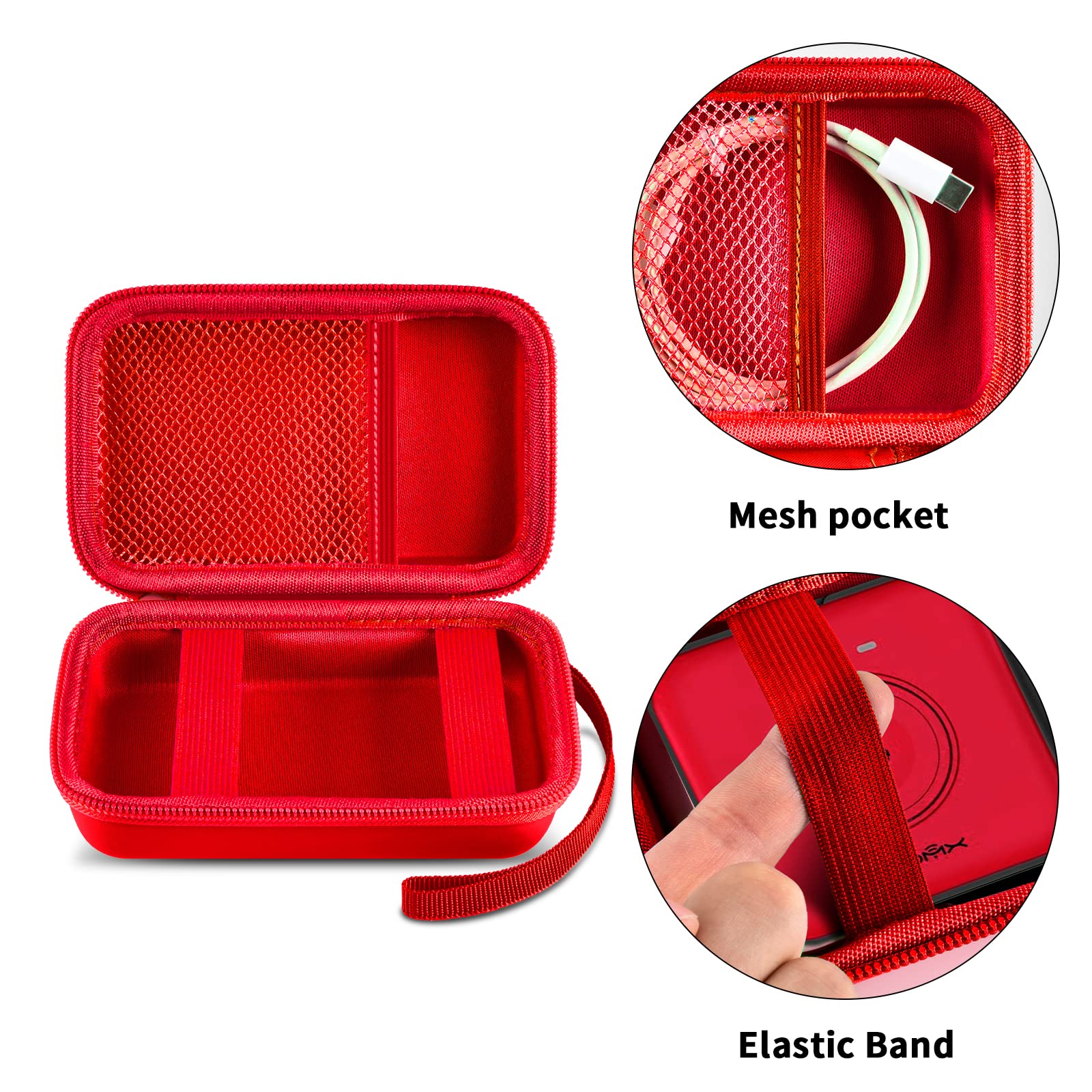 Foldable Magnetic Travel Case for UCOMX Nano, Iseyyox, LISEN & RTOPS 3-in-1 Wireless Charger - Fast Charging Station Storage Bag for Cables & Adapters (Red Box) - Perfect for Home, Office & Travel Accessories