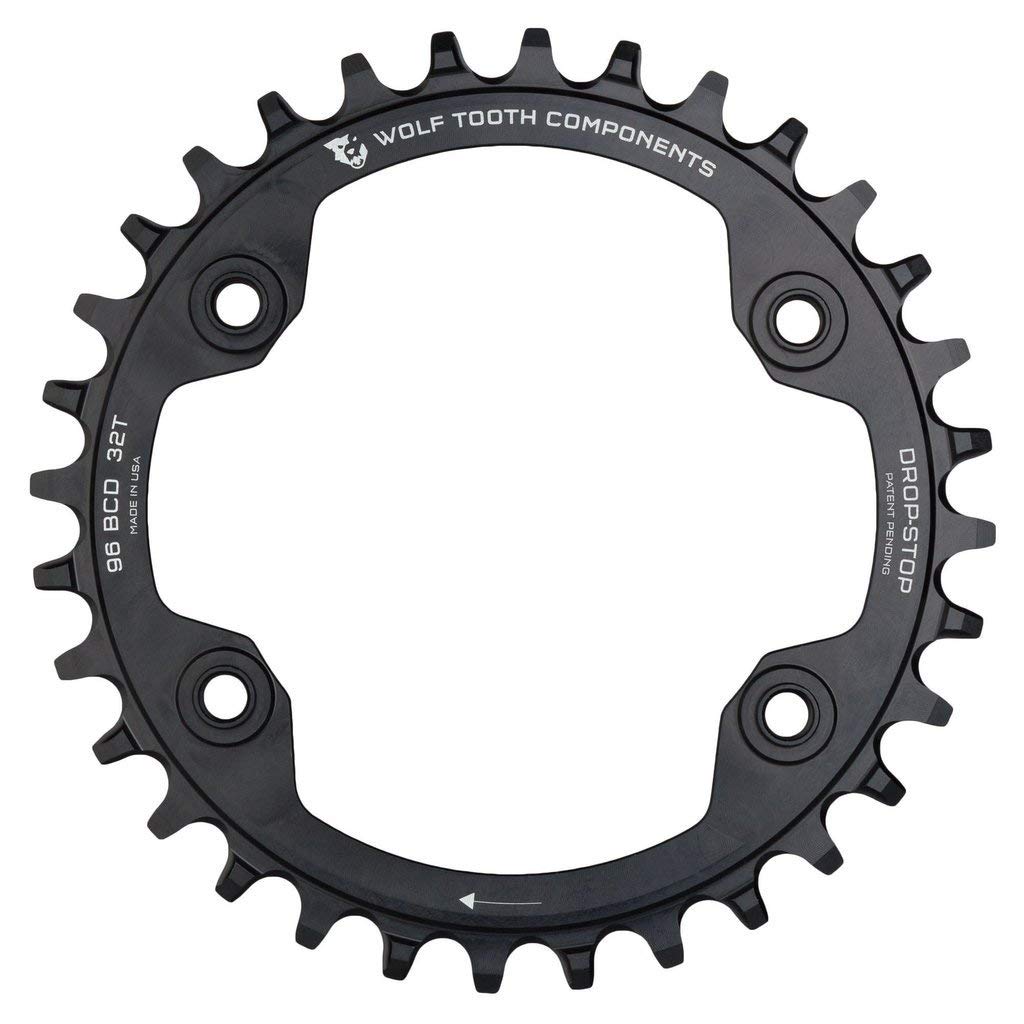 Wolf Tooth 96BCD Drop Stop Chainring - 30T 11-Speed Compatible with Shimano XTR M9000 Crankset | Mountain Bike Chainring for Enhanced Chain Retention & Smooth Shifting | Perfect for Trail Riding & Technical Climbs