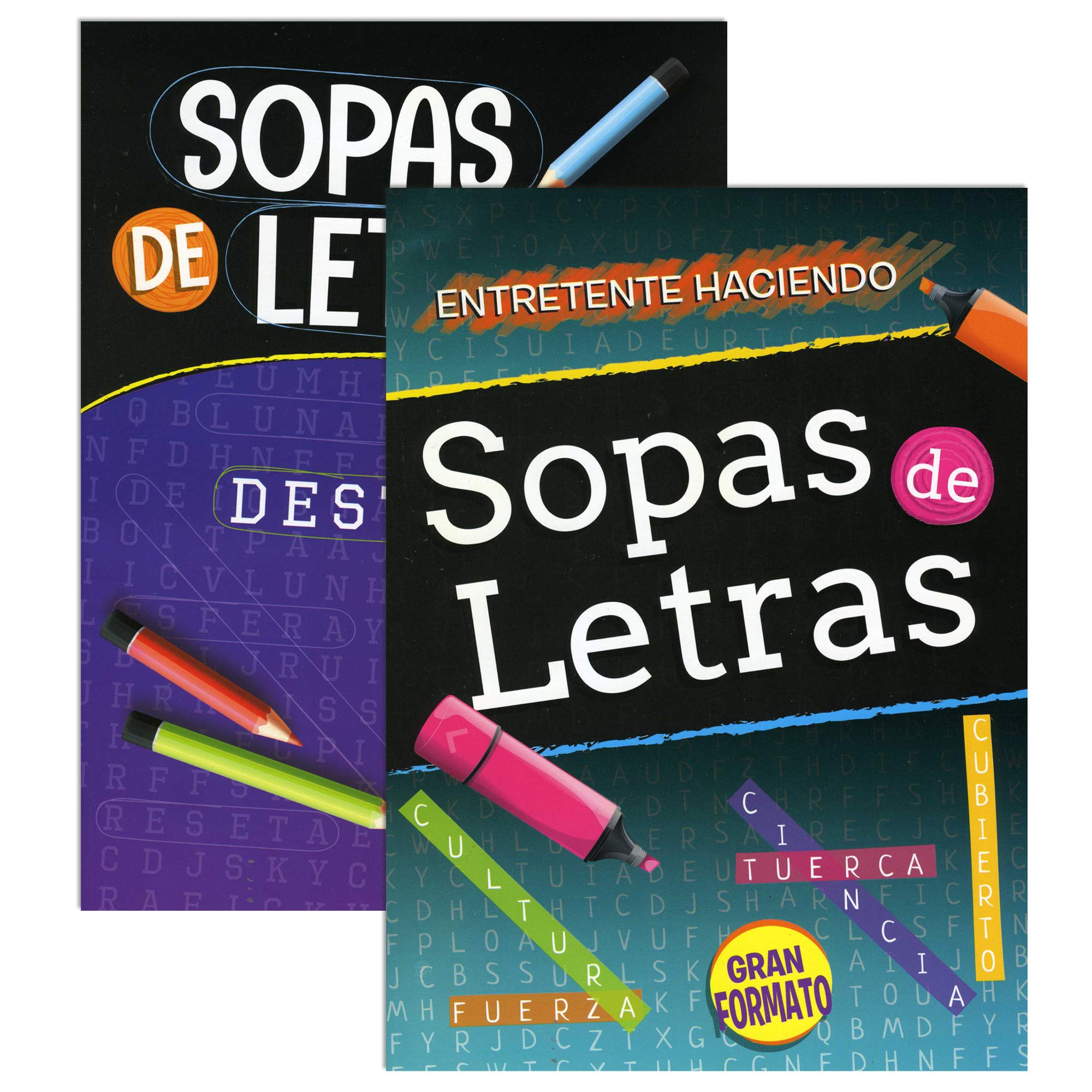 Spanish Word Search Puzzle Book for Adults & Teens - 48-Pack Vocabulary Training Game | Fun Learning Activity for Travel, Classroom & Family Game Night