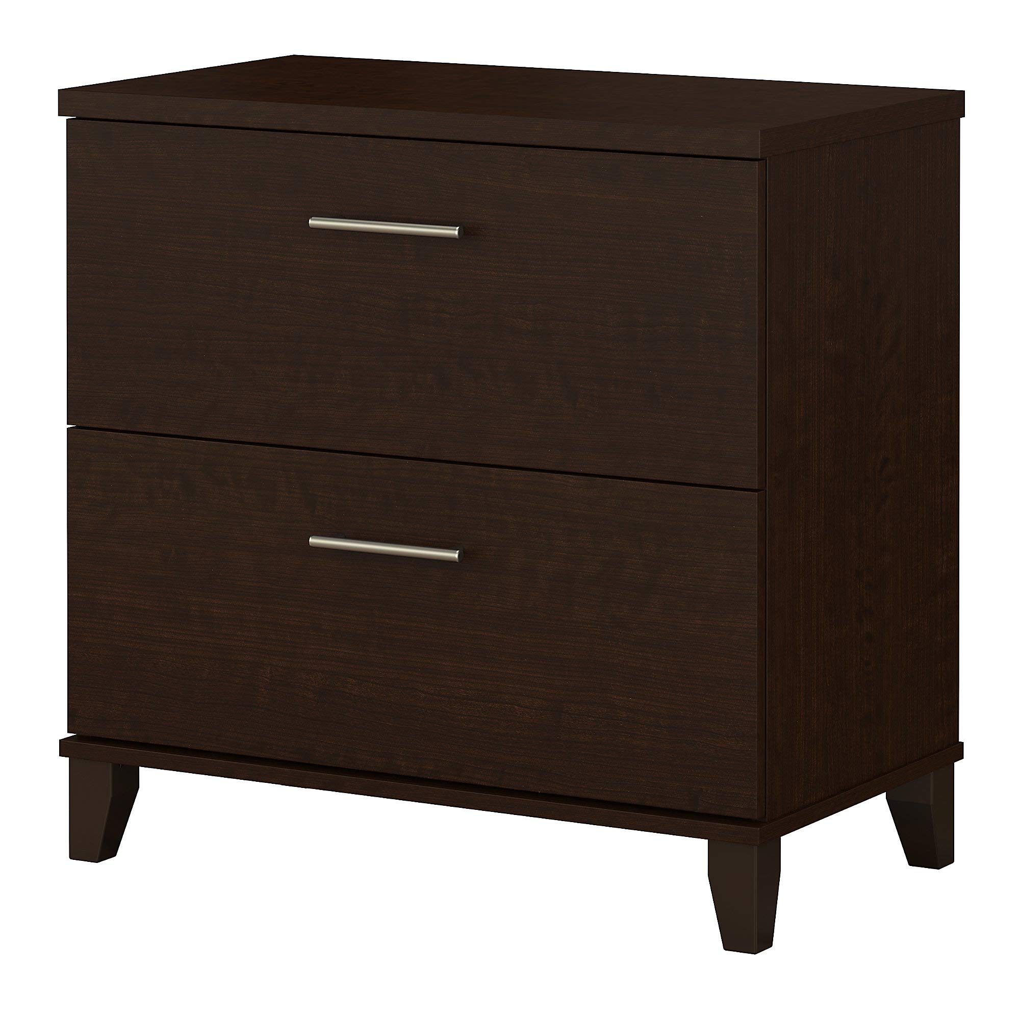 Bush Furniture Somerset Lateral File Cabinet in Mocha Cherry - Home Office Storage Solution for Documents & Supplies | Durable Wood Filing Cabinet for Office, Study, or Workspace Organization