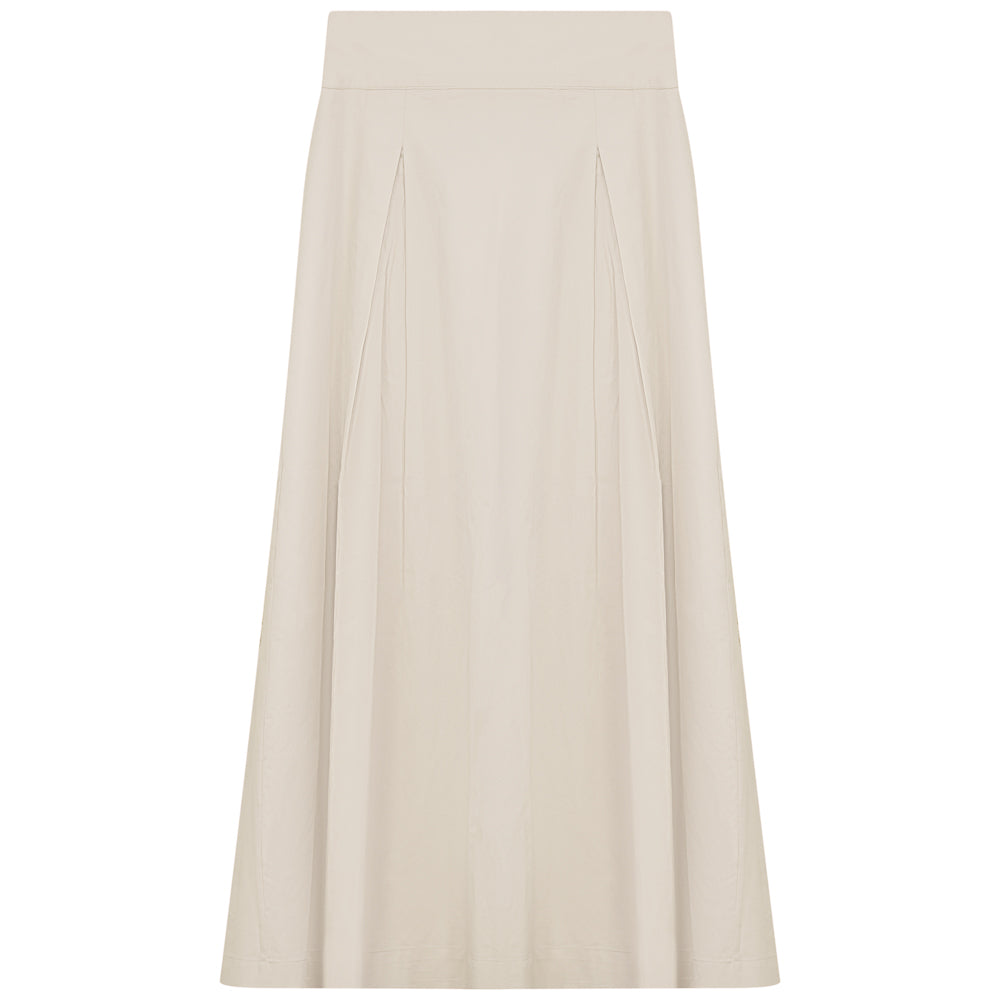 Gem High Waist Cream Skirt - Elegant A-Line Midi Skirt for Women | Perfect for Office, Date Night & Casual Outings