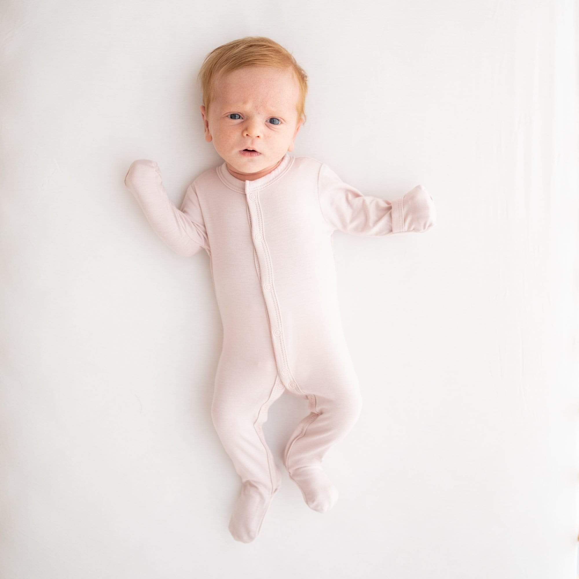 Footie In Blush - Soft Pink Baby Footed Pajamas | Organic Cotton Sleepwear for Infants & Toddlers | Perfect for Bedtime, Playtime & Photo Shoots