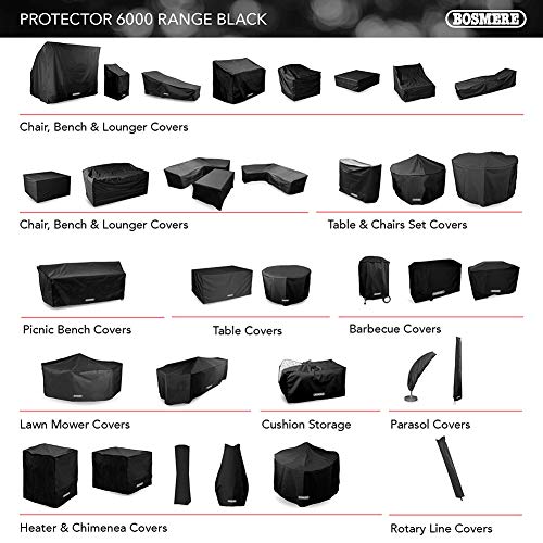 Bosmere D775 Storm Black Large Square Fire Pit Cover - Heavy Duty Weatherproof Protection for Outdoor Fire Pits, Patio & Backyard Use