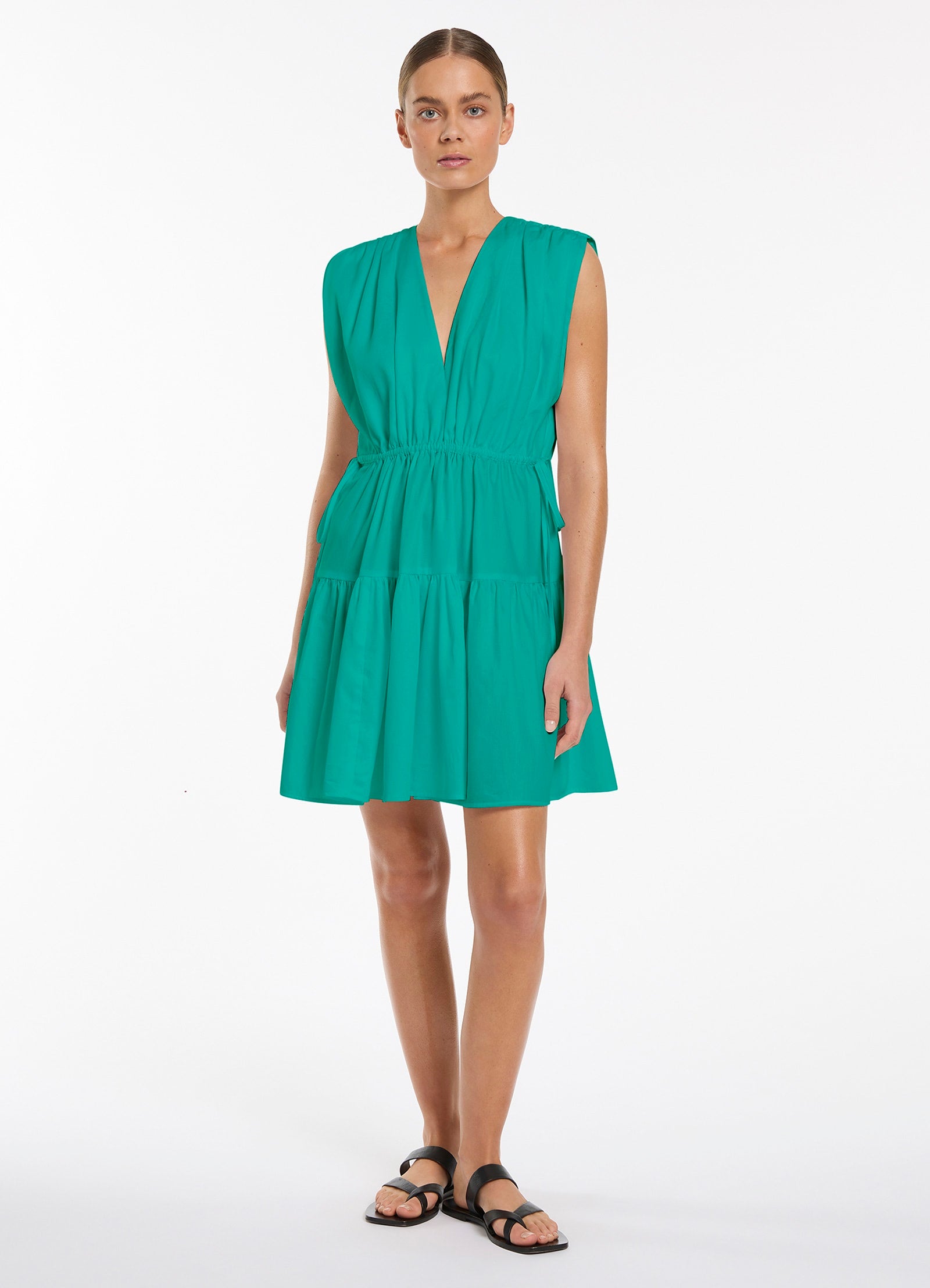 Jetset Tiered Mini Dress in Mineral - Flowy Summer Dress for Women, Perfect for Beach Vacations, Parties & Date Nights
