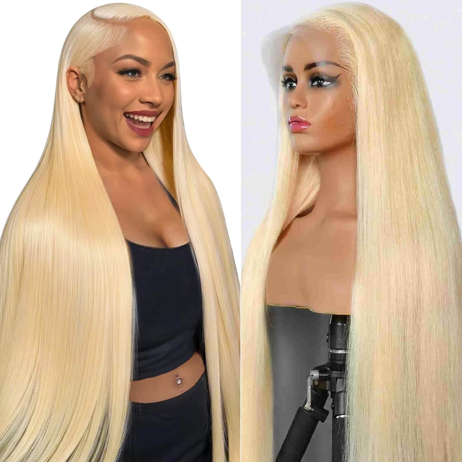 32 Inch 613 Blonde Straight Lace Front Wig Human Hair - 13x6 HD Transparent Lace Frontal Wig for Women, Pre-Plucked 200 Density, Perfect Gift for Mom - Great for Daily Wear, Cosplay, and Special Occasions