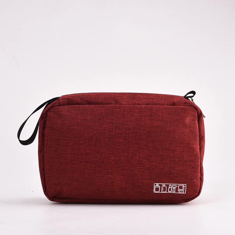 Vegan Leather Makeup Bag with Zipper - Travel Cosmetic Organizer Pouch for Women, Storage Bags for Toiletries & Accessories (Red Wine) | Perfect for Travel, Gym, and Daily Use
