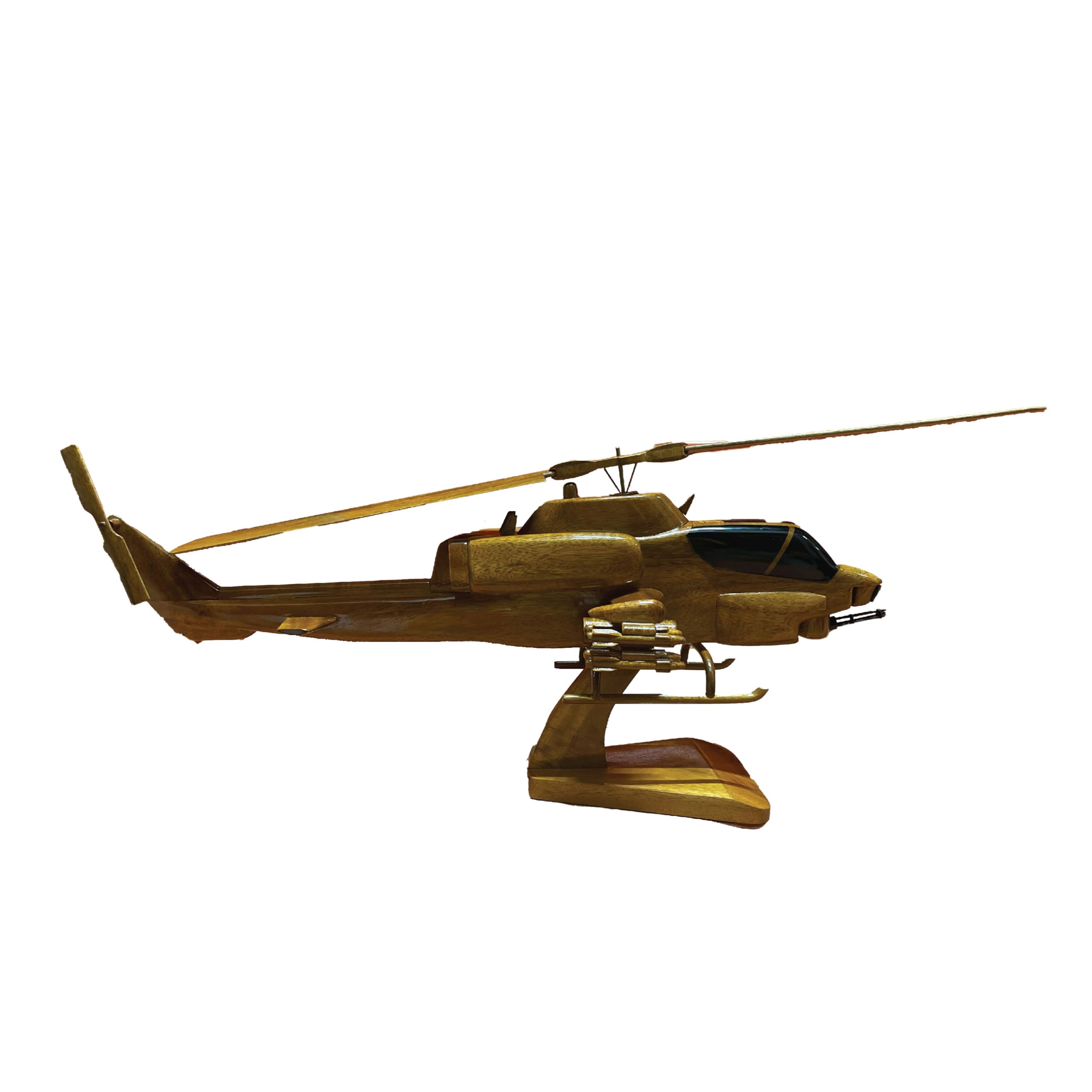 AH1G Cobra Helicopter Model - Premium Mahogany Wood Desktop Display - Perfect for Office Decor, Military Enthusiasts & Aviation Collectors