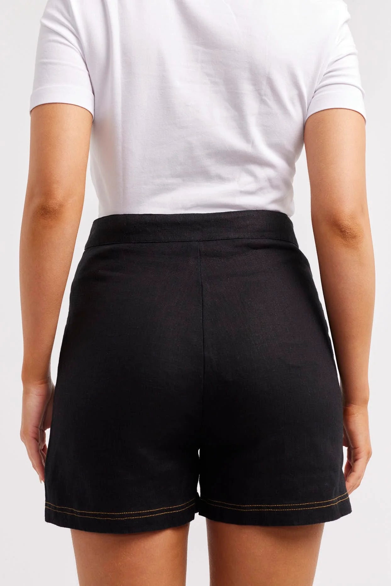 CLIO Linen Shorts for Women - Black Summer Casual Shorts | Comfortable & Breathable for Beach, Travel, and Everyday Wear