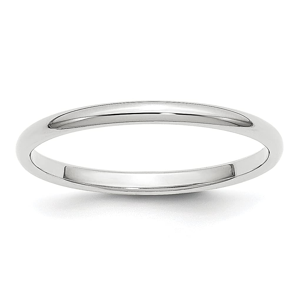 14K White Gold 2mm Half Round Wedding Band Ring - Size 9.5 Men's Classic Fine Jewelry - Perfect Gift for Husband, Dad & Groomsmen - Ideal for Weddings, Anniversaries & Special Occasions