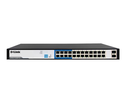 D-Link DGS-F1026P-E 24-Port Gigabit PoE Switch with 2 SFP Ports (250M) - Ideal for Office Networks, IP Cameras & VoIP Systems