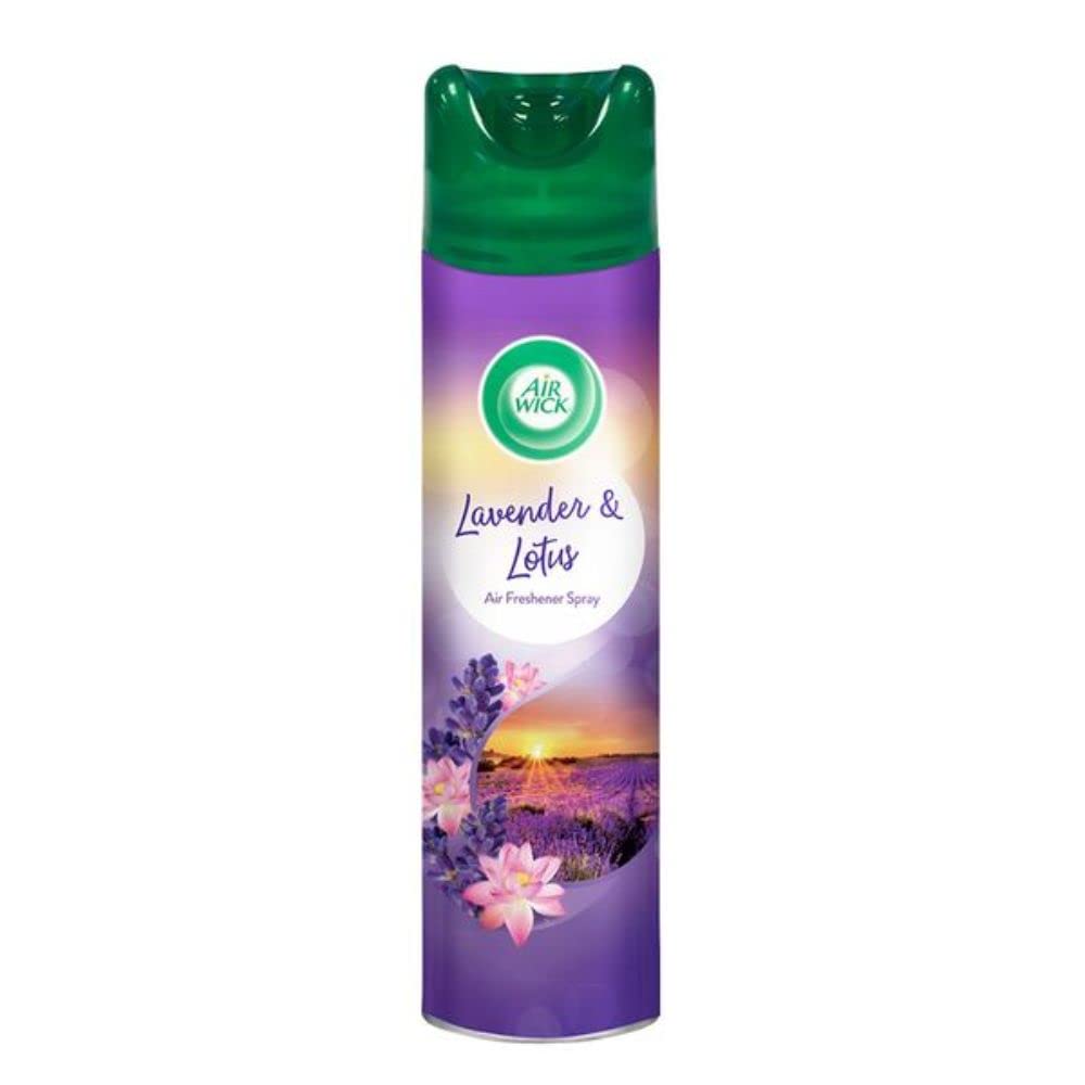 Air Wick 245ml Lavender & Lotus Room Air Freshener Spray - Long Lasting Fragrance for Home, Bathroom & Office | Eliminates Odors | Perfect for Living Rooms, Bedrooms & Small Spaces