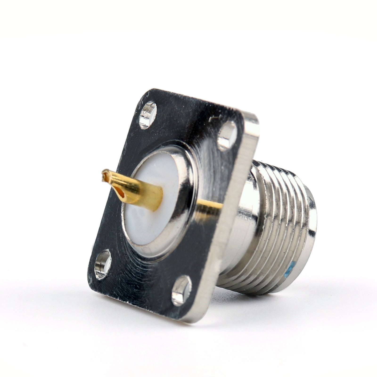 10Pcs N Female Jack Connector 4 Hole 25.4mm Flange Solder Panel Mount Straight for RF Antenna Cable & Ham Radio Equipment Installation