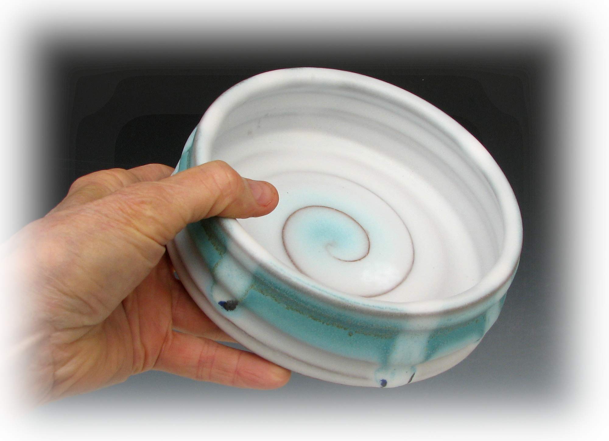 Handmade Stoneware Ceramic Dog Bowl for Small Dogs - Durable Pet Food & Water Dish - Perfect for Home, Travel & Outdoor Use