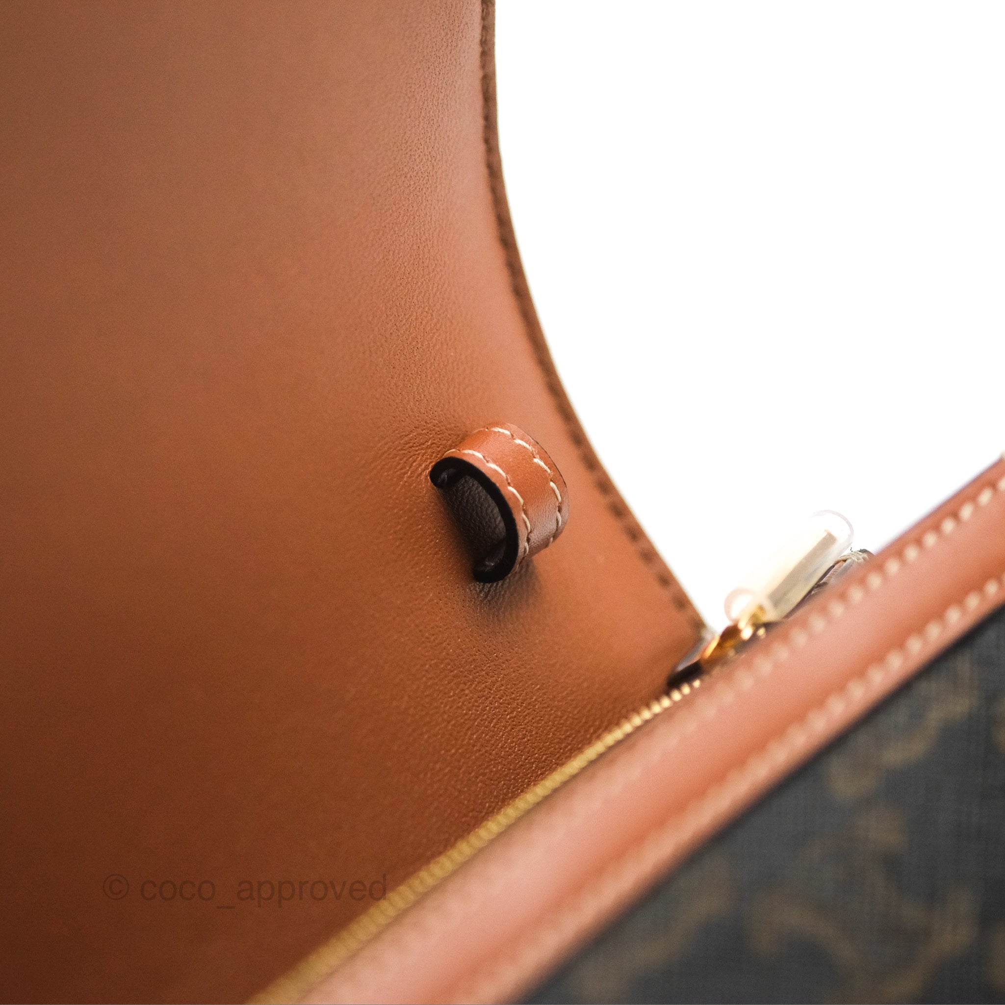 Celine Enveloppe Triomphe Bag in Triomphe Canvas & Tan Calfskin Leather - Luxury Shoulder Bag for Women, Perfect for Work, Travel & Evening Events