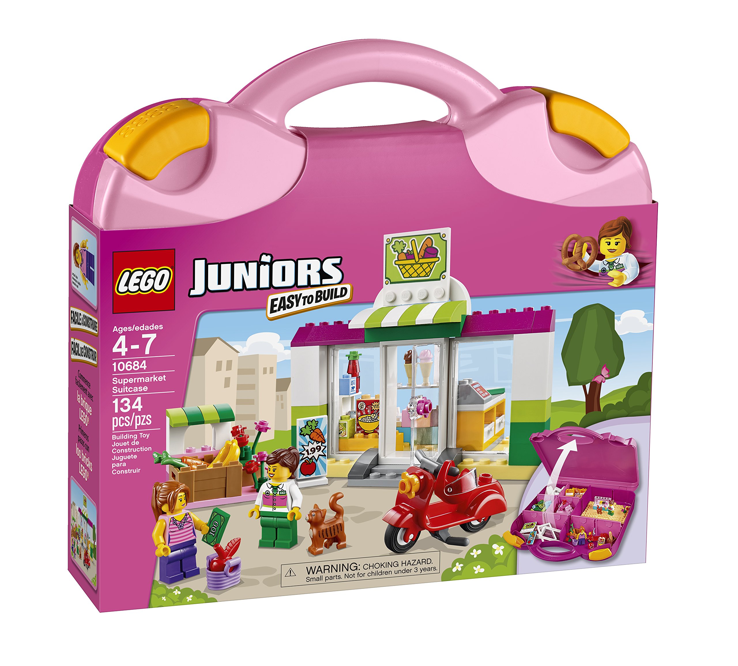 LEGO Juniors Supermarket Suitcase Building Toy Set - Portable Play Store for Kids Ages 4-7 | Pretend Shopping & Role Play Fun