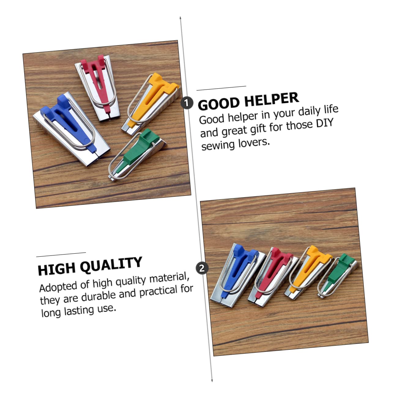 Tofficu Bias Tape Maker Tool Kit - 5 Sizes Fabric Sewing & Quilting Supplies for DIY Bias Binding Tape - Perfect for Quilting, Dressmaking, and Craft Projects